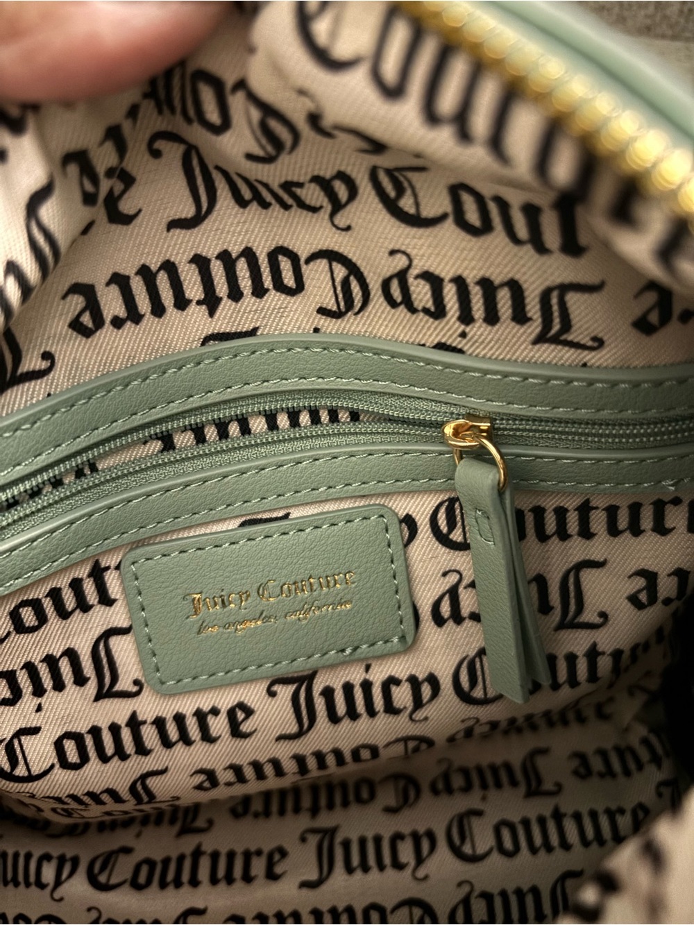 Juicy Couture Let it Shine Cool Blue Green Rhinestone Satchel - Picture 13 of 14
